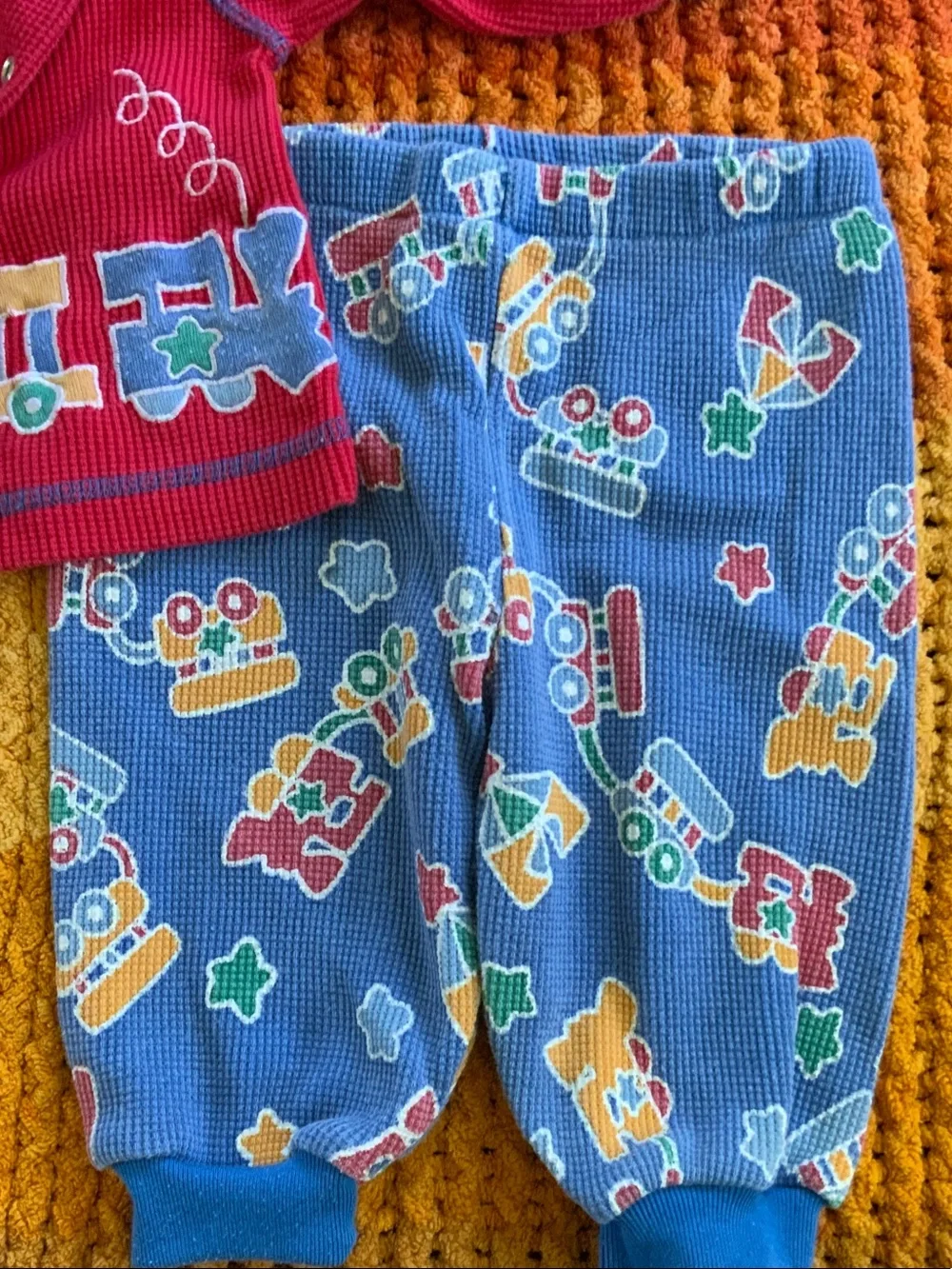 Red & Blue Toddler Train Knit Set - Kids Toys